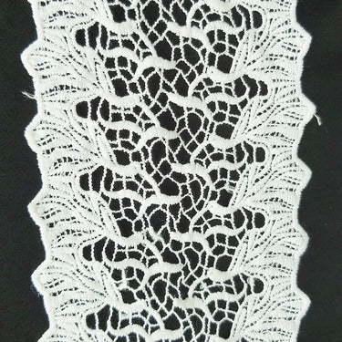 Off White Trim, Embroidered Cotton Lace Trim, Crochet Lace